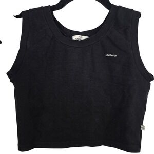 Madhappy Black Crop Tank Top Womens‎ Size S Embroidered Logo Made USA